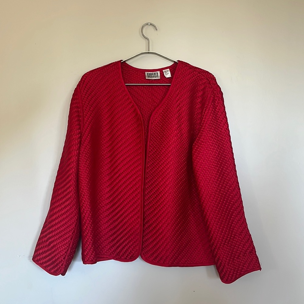 Red Silk Woven Jacket